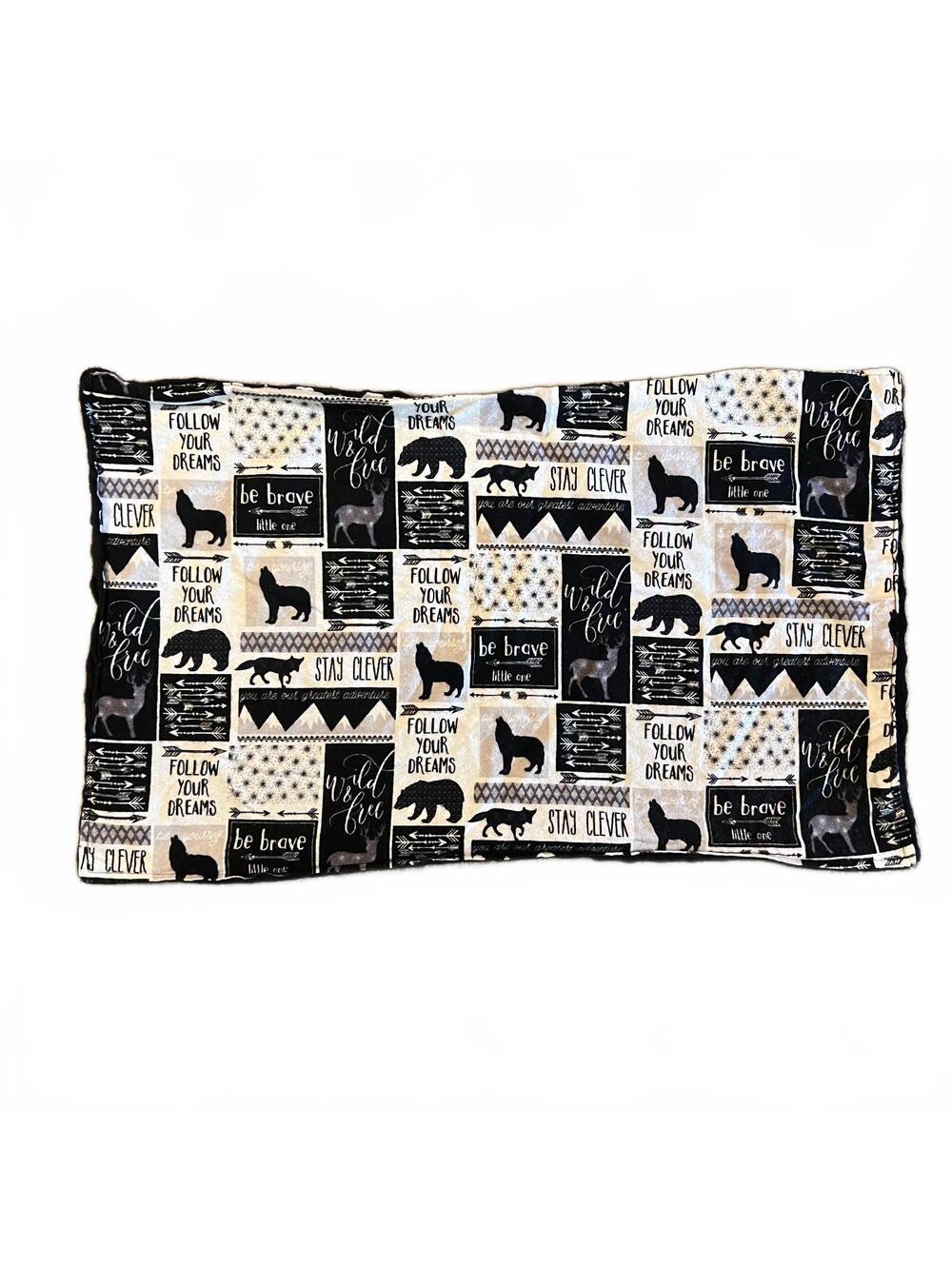 Cozy Handmade Black and White Animal Print Baby Blanket